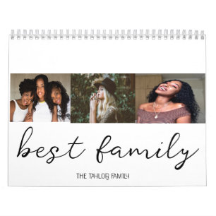 Aangepaste Beste Familie Fotocollage Script 2024 Kalender