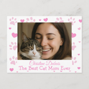 Aangepaste Beste Kat Moeder Foto Ansichtkaart Kat Briefkaart