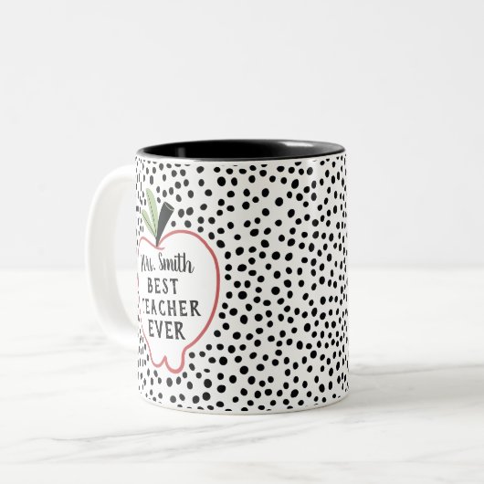 Aangepaste beste leraar ooit Mok Apple (Voorkant links)