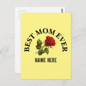 Aangepaste Beste Mam Ooit Moeder Naam Briefkaart (Voorkant / Achterkant)
