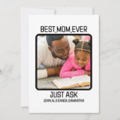 Aangepaste Beste Moeder Ooit Vraag Kind Naam Foto Feestdagenkaart (Voorkant)