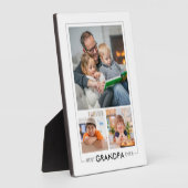 Aangepaste Beste Opa Ooit 3 Fotocollage Wit Fotoplaat (Zijkant)