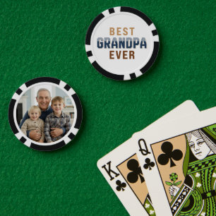 Aangepaste 'Beste Opa Ooit' Foto Poker Chips