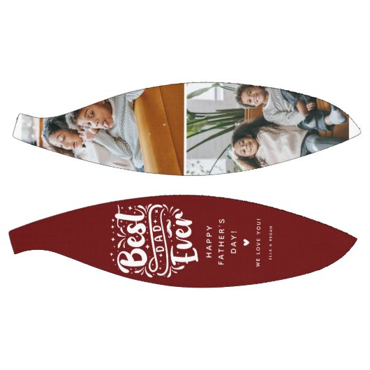 Aangepaste Beste Pap Ooit 2 Foto Keepsake Basketbal (Panelen)