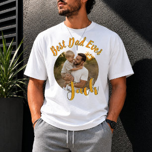 Aangepaste 'Beste Papa Ooit' Foto, Vaderdag T-shirt