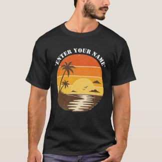 Aangepaste Beste Papa Ooit Retro Zonsondergang Vad T-shirt