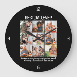 Aangepaste Beste Papa Ooit Vaderdag 9 Foto Collage Grote Klok