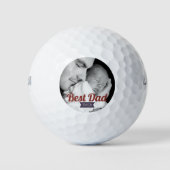 Aangepaste beste papa ooit Vaderdag Foto Golfballen (Voorkant)