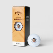 Aangepaste beste papa ooit wit blauw foto golfballen (Verpakking)