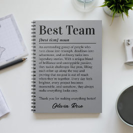 Aangepaste Beste Team Waardering Werknemer Bedankt Notitieboek