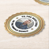 Aangepaste beste vader vader foto personaliseren kartonnen onderzetters (Gekanteld)