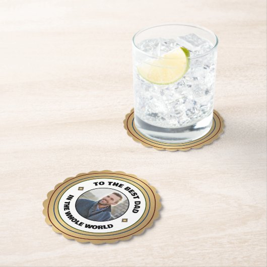 Aangepaste beste vader vader foto personaliseren kartonnen onderzetters (Insitu)