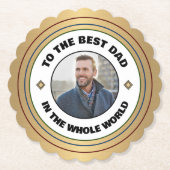 Aangepaste beste vader vader foto personaliseren kartonnen onderzetters (Voorkant)