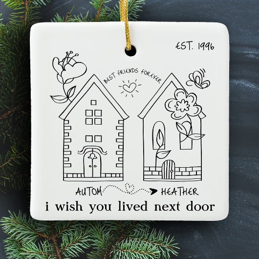 Aangepaste Beste Vriend Afbeelding Gepersonaliseer Keramisch Ornament