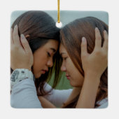 Aangepaste Beste Vriend Afbeelding Gepersonaliseer Keramisch Ornament (Achterkant)