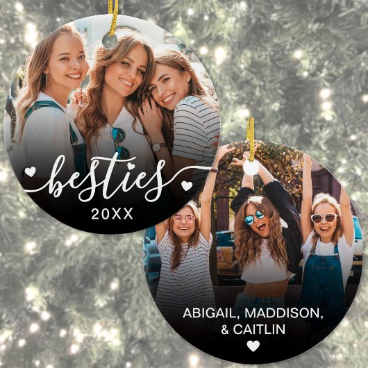 Aangepaste Beste Vrienden 2 Foto Keepsake Keramisch Ornament