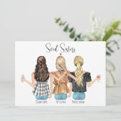 Aangepaste beste vrienden gepersonaliseerd portret feestdagenkaart (Staand voorkant)