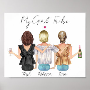 Aangepaste beste vrienden gepersonaliseerd portret poster