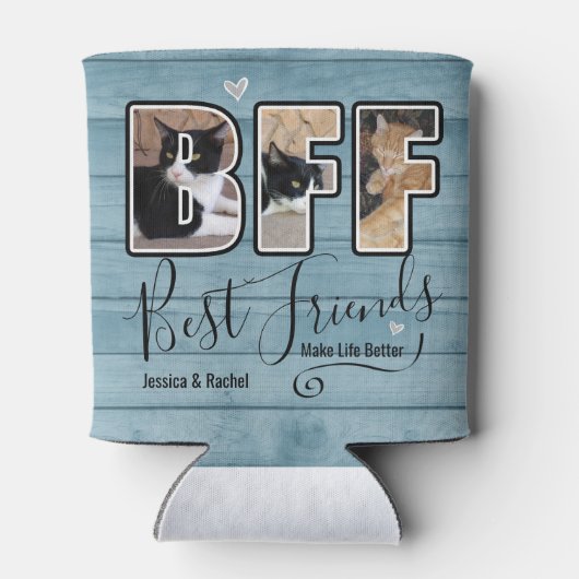 Aangepaste beste vrienden maken het leven beter Fo Blikjeskoeler (Achterkant)