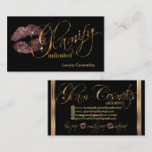 Aangepaste bestelling - Donkere Roos glitter en go Visitekaartje (Voorkant / Achterkant)