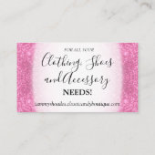 Aangepaste bestelling - Roze glitter en Logo Visitekaartje (Achterkant)