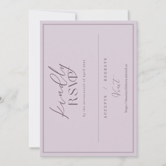 Aangepaste bestelling RSVP Imani & Dakota Kaart (Voorkant)