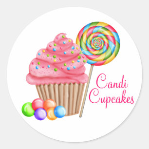 Aangepaste bestelling voor Candace- Candi Cupcakes Ronde Sticker