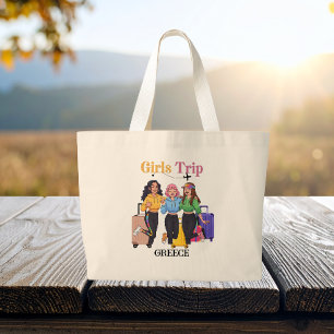 Aangepaste Bestemming Meisjesreis Zomer vakantie 2 Grote Tote Bag