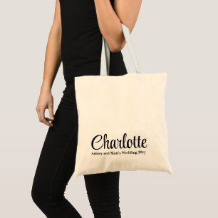 Aangepaste Bestemming Trouw Welkom in Charlotte Tote Bag