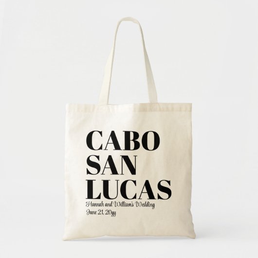 Aangepaste Bestemming Trouwdag Welkom Cabo San Luc Tote Bag (Voorkant)
