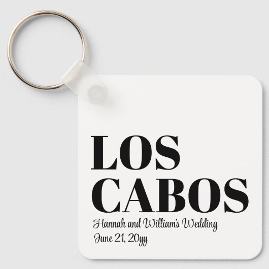 Aangepaste Bestemming Trouwfeest Welkom in Los Cab Sleutelhanger (Voorkant)