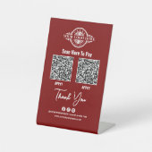 Aangepaste betaling QR-code, PayPal, Venmo, Aangep Reclamebord Met Voetstuk (Voorkant)