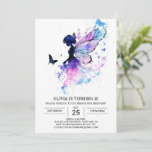 Aangepaste betoverde fee verjaardag viering kaart (Staand voorkant)