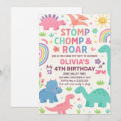 Aangepaste bewerkbare Dino Party Uitnodigen Feestdagenkaart (Voorkant / Achterkant)