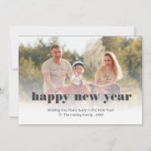 Aangepaste bewerkbare foto New Years Kaart (Voorkant)