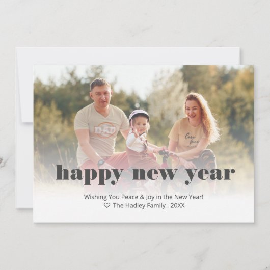 Aangepaste bewerkbare foto New Years Kaart (Voorkant)