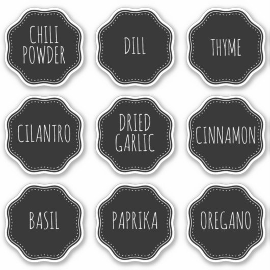 Aangepaste bewerkbare kruidenpot label pantry kast (Voorkant)