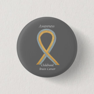 Aangepaste bewustmakingsring van kinderbrein tegen ronde button 3,2 cm