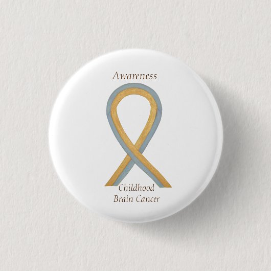 Aangepaste bewustmakingsring van kinderbrein tegen ronde button 3,2 cm (Voorkant)
