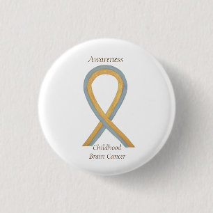 Aangepaste bewustmakingsring van kinderbrein tegen ronde button 3,2 cm