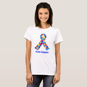 Aangepaste bewustwording van autisme Ribbon Walk W T-shirt