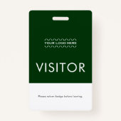 Aangepaste bezoekersbadge met Logo | Groen Badge (Achterkant)
