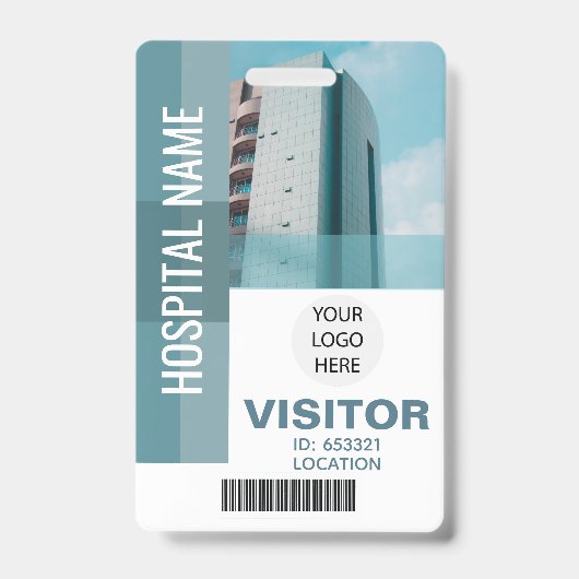 Aangepaste bezoekersstreepjescode, Logo-ID Badge (Voorzijde)