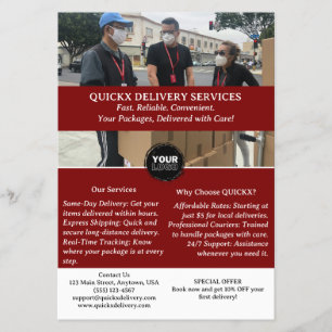Aangepaste bezorgservice flyer