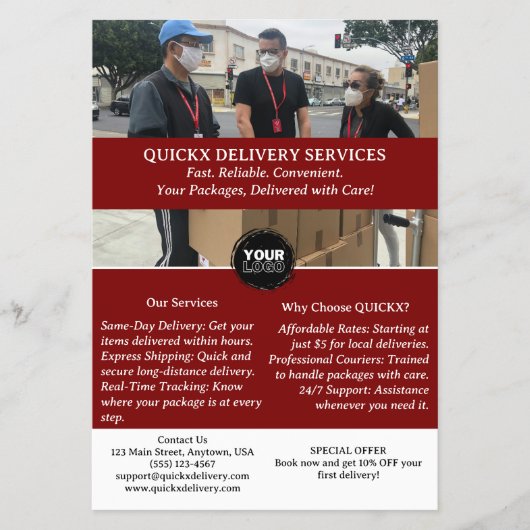 Aangepaste bezorgservice flyer (Voorkant)