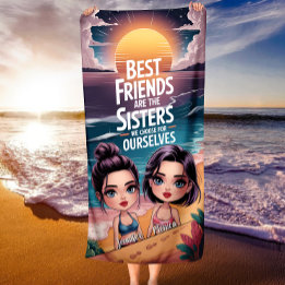Aangepaste BFF Beste Vrienden Chibi BFF Gepersonal Strandlaken