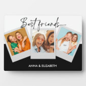 Aangepaste BFF-cadeaus 3 Foto Collage Modern Scrip Fotoplaat (voorkant)