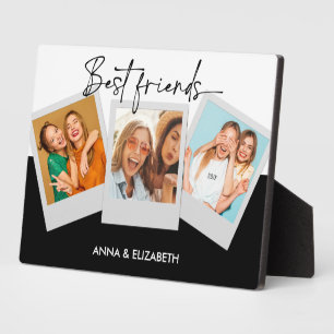 Aangepaste BFF-cadeaus 3 Foto Collage Modern Scrip Fotoplaat