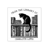 Aangepaste  Bibliotheek Kat, Boek Rubberstempel (Afrduk)