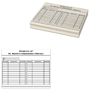 Aangepaste bibliotheek leenster record bookplate 	rubberstempel